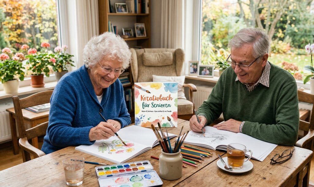 Malen und Zeichnen für Menschen im höheren Alter ist mit dem „Kreativbuch für Senioren“ kein Problem